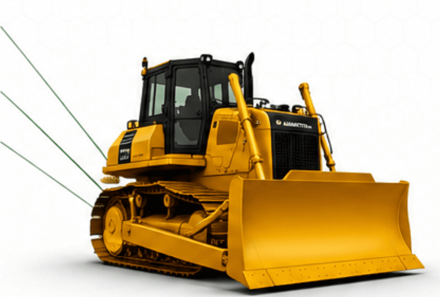Trator de esteira amarelo